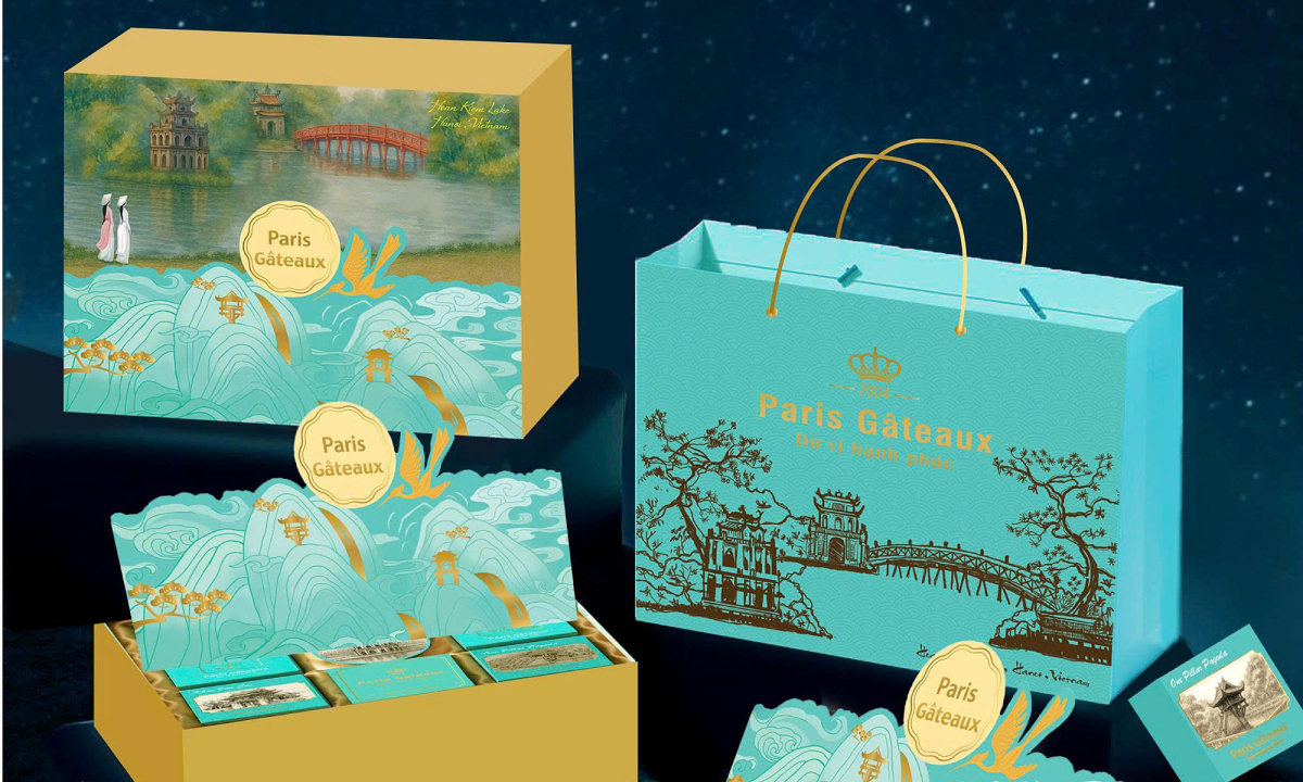 Hộp quà Trung thu Paris Gâteaux kết hợp nhiều hương vị Á Âu